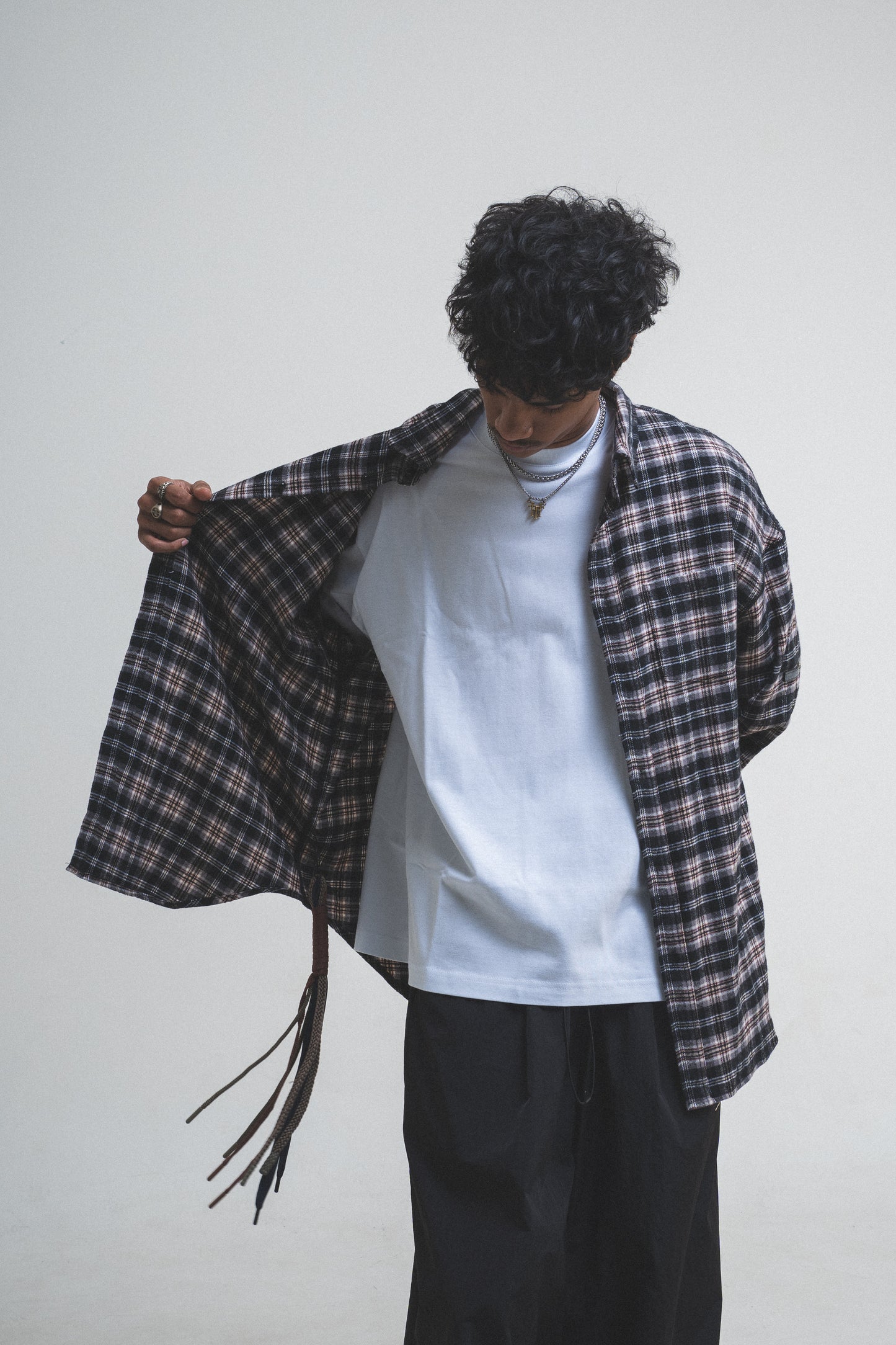 ANS Van Plaid Shirt - Black Red