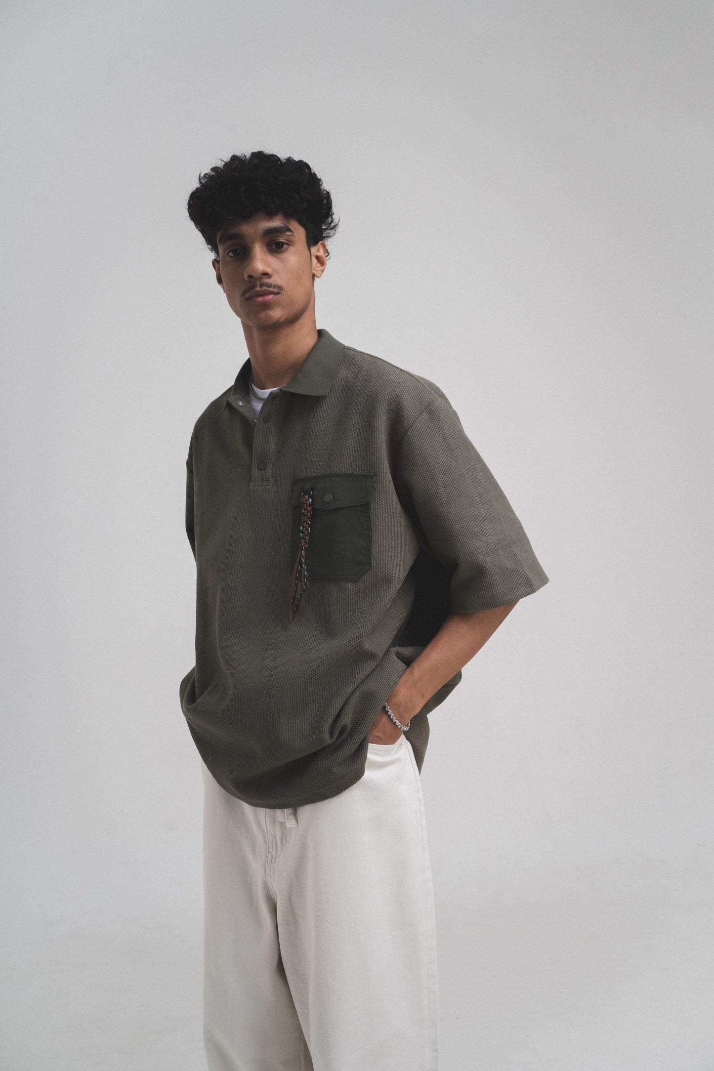 ANS Macar Polo Overshirt - Green