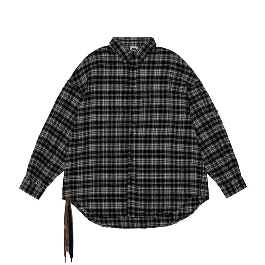 ANS Van Plaid Shirt - Black Red