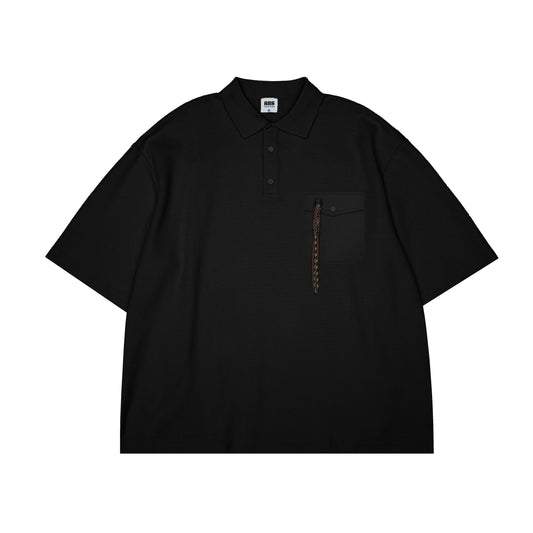 ANS Macar Polo Overshirt - Black